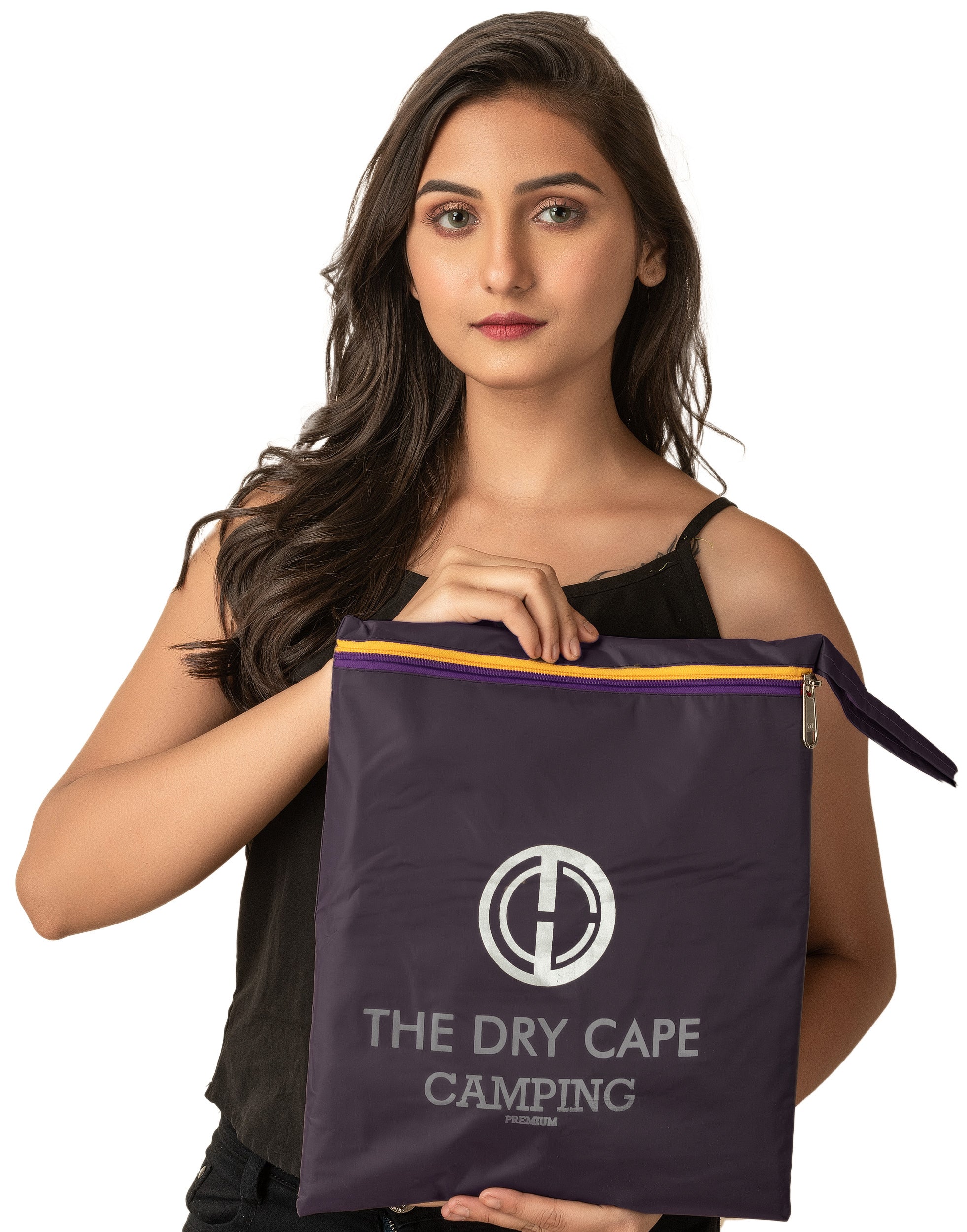 Camper – Waterproof Raincoat for Women, Full-Length with Hood & Bag Cover – Black | The Dry Cape