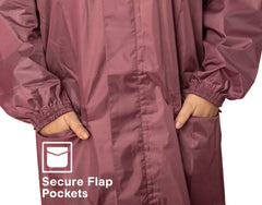 The Dry Cape® Urban Commute Full-Length Raincoat for Women | Waterproof Hooded Raincoat with Zipper + Storm Flap | Backpack Space | Walking Slits for Daily Commute