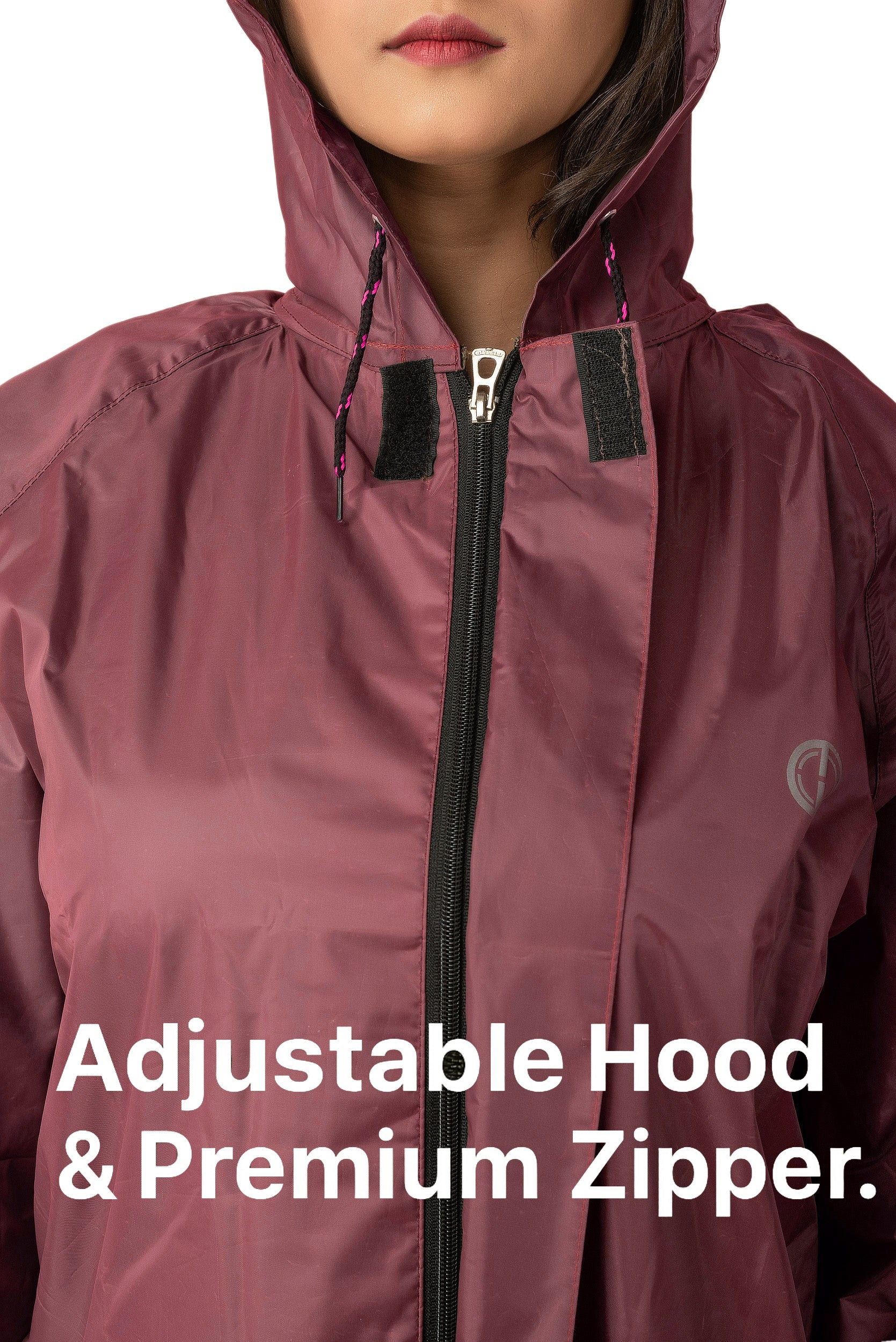 The Dry Cape® Urban Commute Full-Length Raincoat for Women | Waterproof Hooded Raincoat with Zipper + Storm Flap | Backpack Space | Walking Slits for Daily Commute